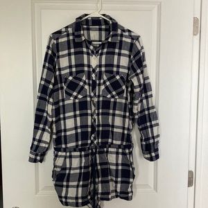Aerie Flannel Pajama Romper (Size: L)